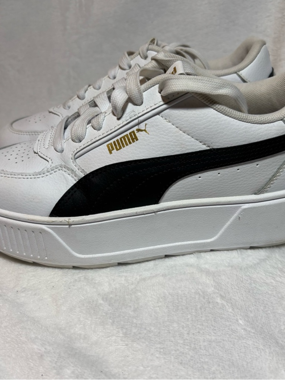 Puma Women's Platform White & Black Sneakers